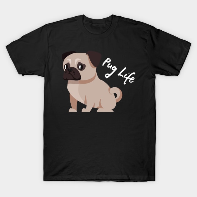 Wrinkled Royalty Pug Life, Trendsetting Tee for Dog Lovers T-Shirt by Merle Huisman